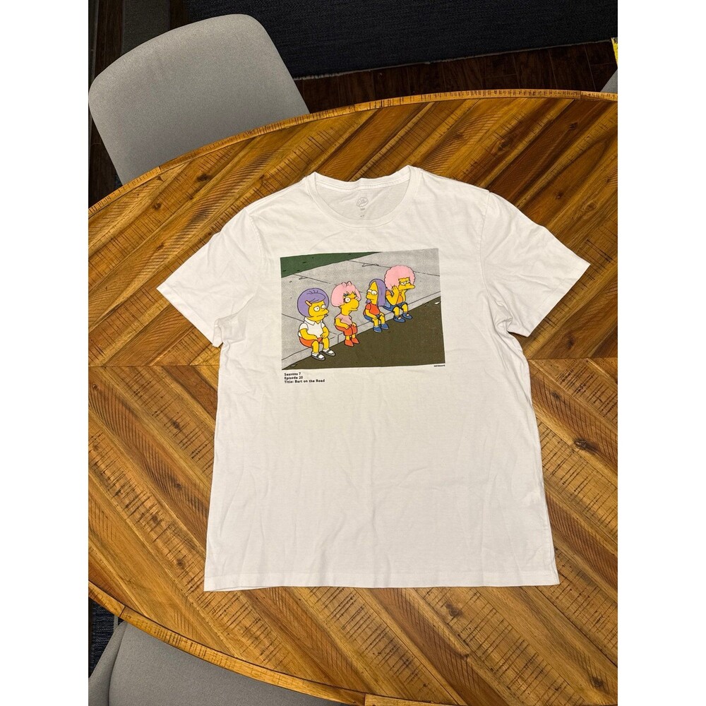Vintage style Simpsons Bart On The Road Tee 90s Season 7 M White
